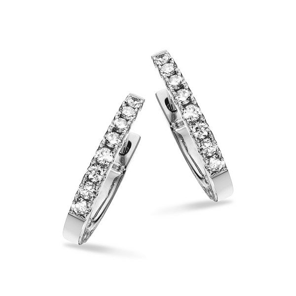 Scrouples creoler i 14 kt hvidguld med 0,22 ct diamanter